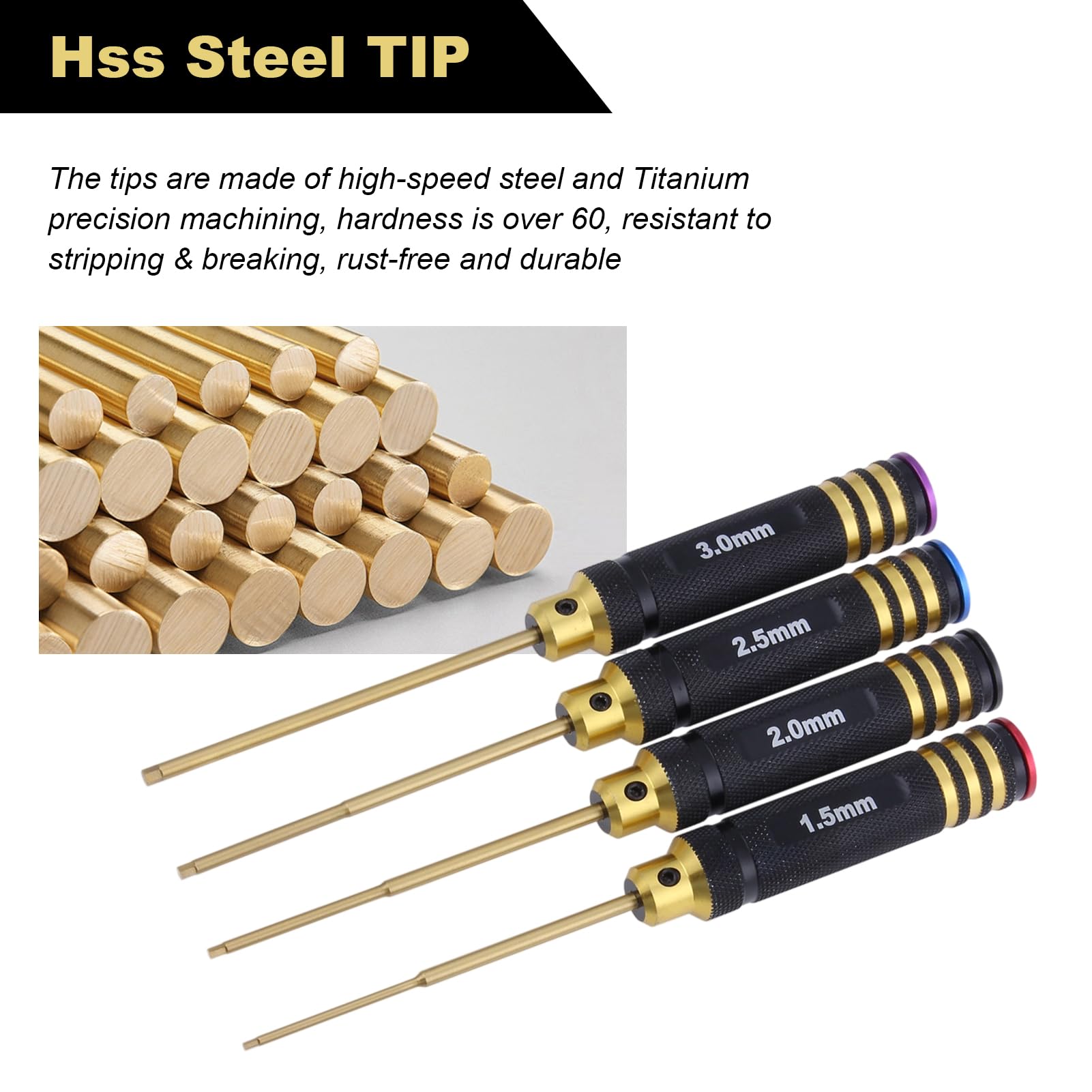 Amazon.com: HobbyPark Titanium Hex Screw Driver Set 1.5mm 2.0mm